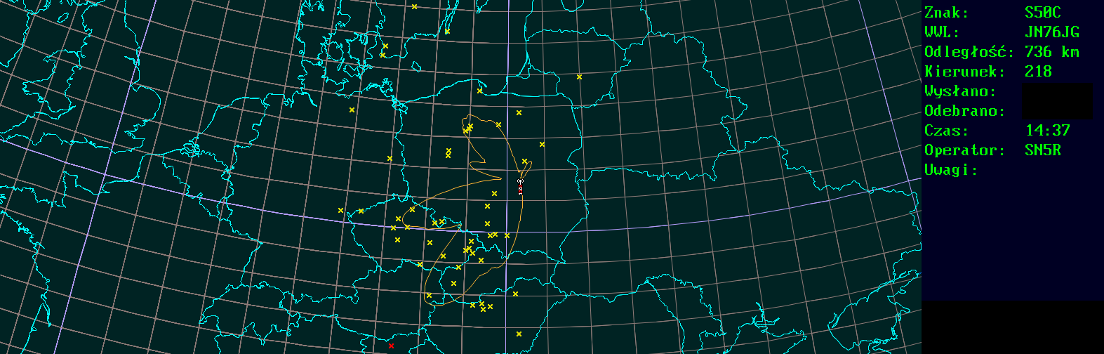 Polar map for 1,3 GHz