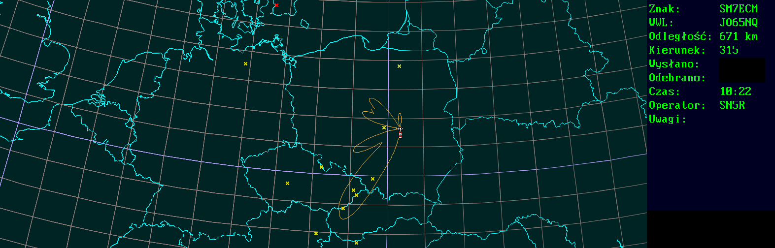 Polar map for 2,3 GHz